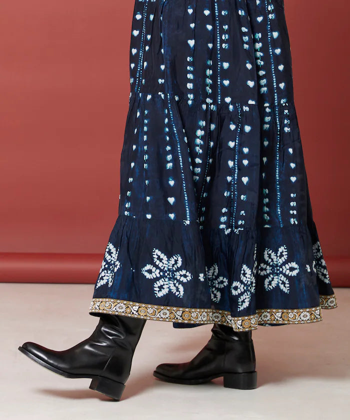 Shibori Print Tiered One Piece