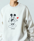 DISNEY/Mickey Mouse/Custom Crew Neck Printed Sweatshirt/Heart [Limited Edition] - Ash Gray