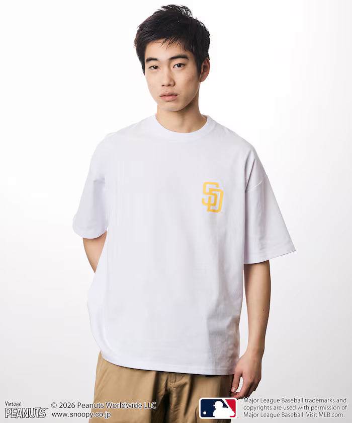 PEANUTS x MLB Exclusive Big Silhouette Back Print T-Shirt / PADRES 【Limited Edition】