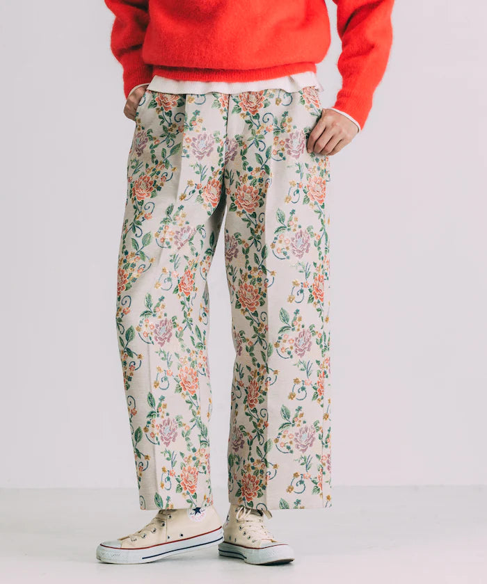 Flower Jacquard Wide Pants