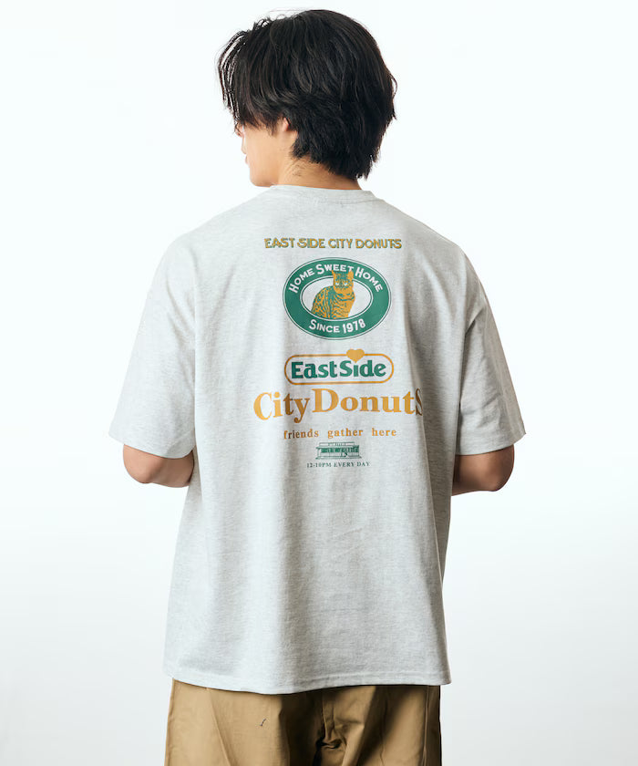 Big Silhouette Back Print Crew Neck T-Shirt / City Dounuts CAT [Limited Edition]