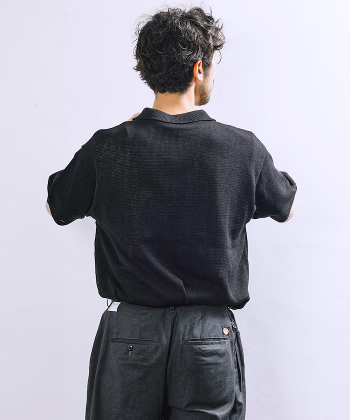 Relaxed Fit Short Sleeve Summer Knit Polo Shirt / Short Sleeve Knit Polo