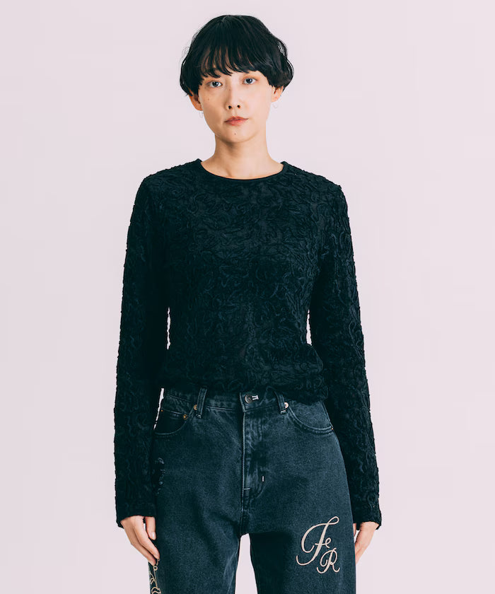 Mesh Velour Top