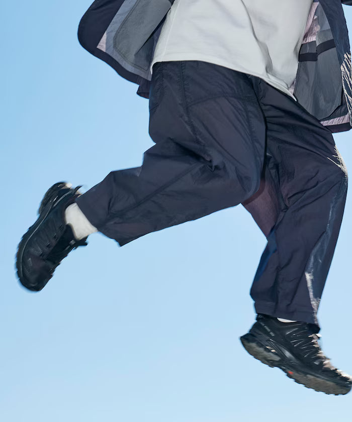 Ultra-Light Nylon Packable Wide Tapered Pants - Charcoal Gray