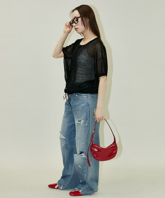 Washable Linen Hem Cord Summer Knit Cardigan Limited Edition