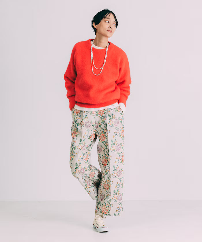 Flower Jacquard Wide Pants