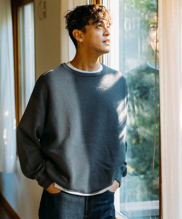 Milan Rib Spindle Crew Knit / Easy Care