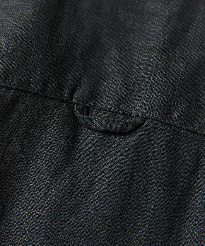 LINEN COTTON OPEN COLLAR SHIRT【Compatible with setups】