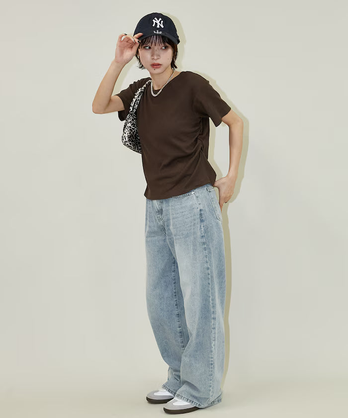 Light Waffle Waist Shirring T-Shirt Limited Edition