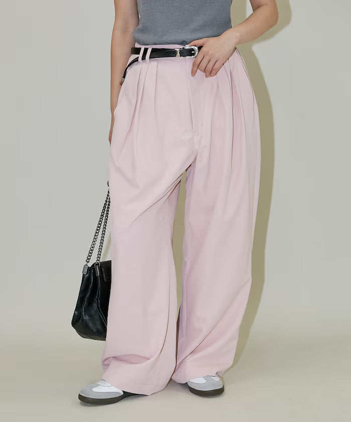 Color Tuck Slacks Pants Limited Release