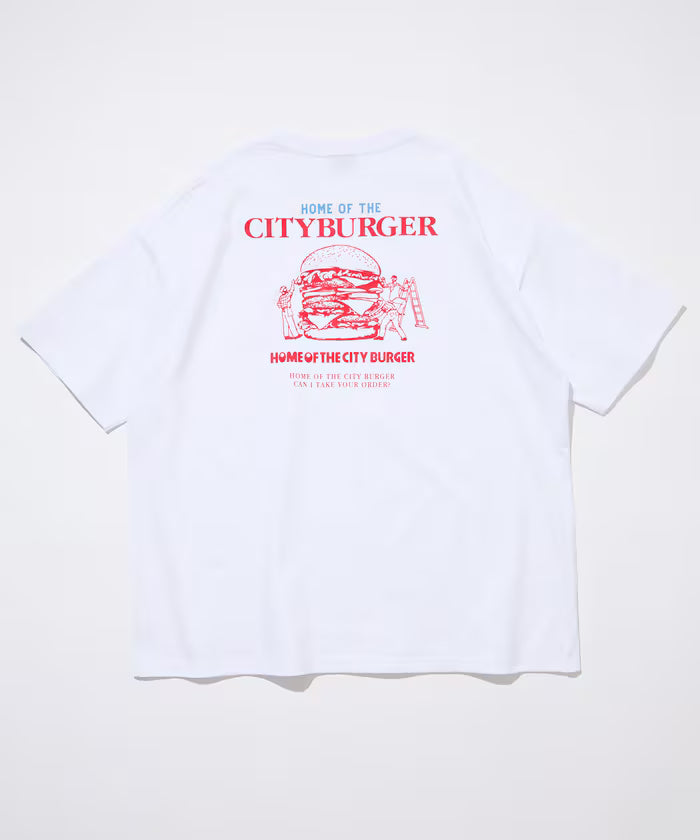 Big Silhouette Back Print Crew Neck T-Shirt / City Burger 【Limited Release】