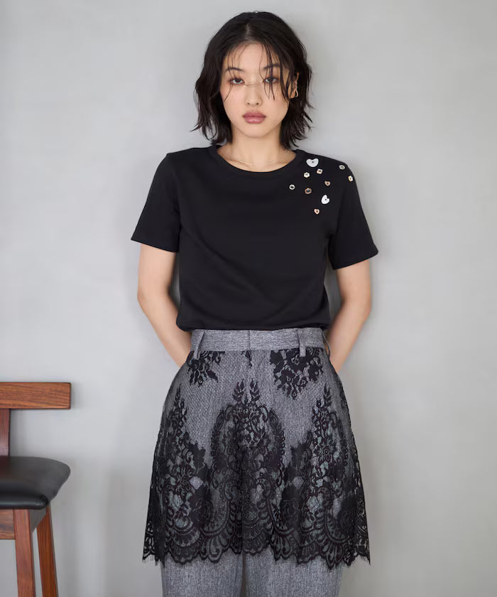 Many Button Cotton Modal Short Sleeve T-Shirt