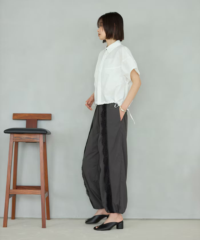 Nylon Lace Easy Wide Pants