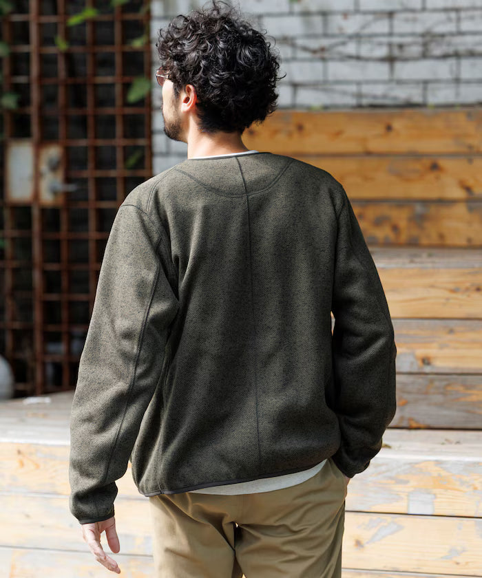Relaxed Fit Knit Fleece Cardigan