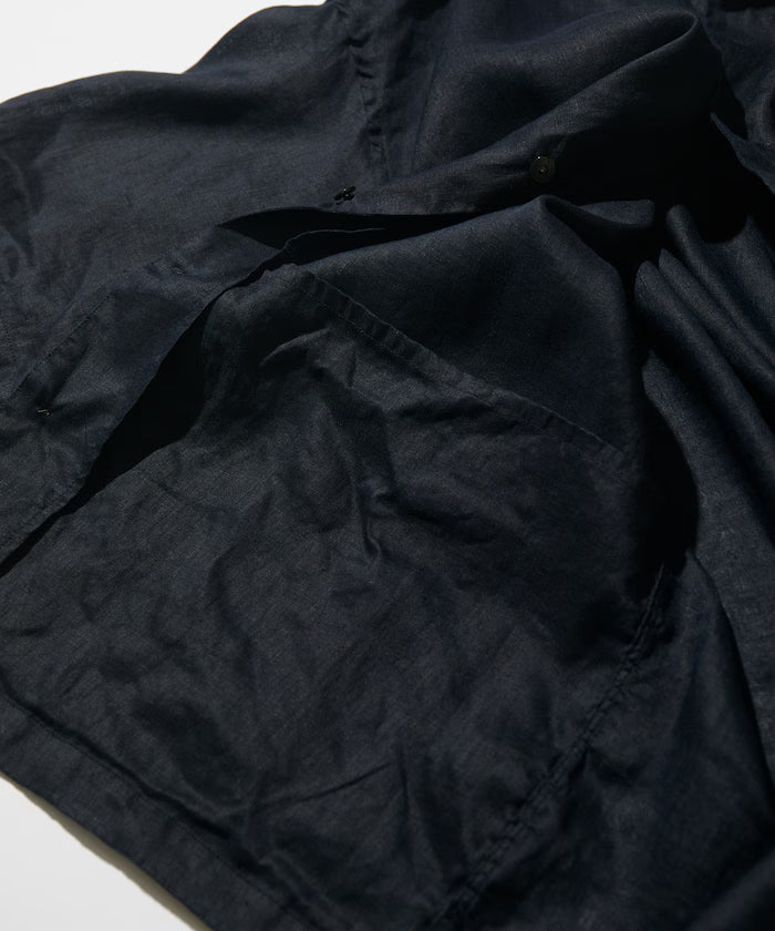 Linen Open Collar Short Sleeve Shirt