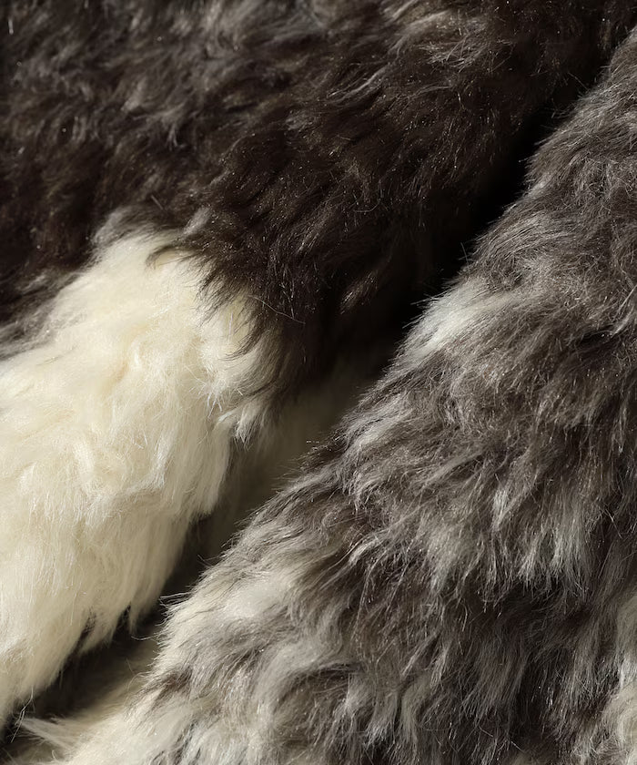 Peplum Silhouette Cow Print Fake Fur Vest