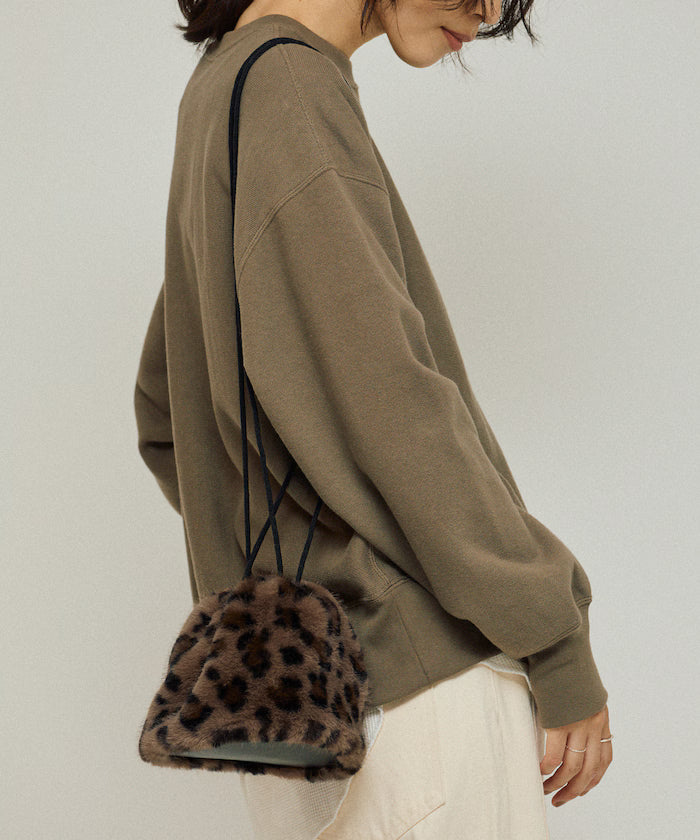 Fake Fur Mini Drawstring Bag