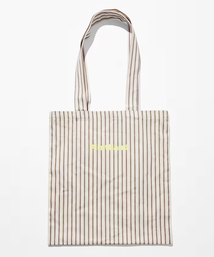 Stripe Print Canvas Tote Bag