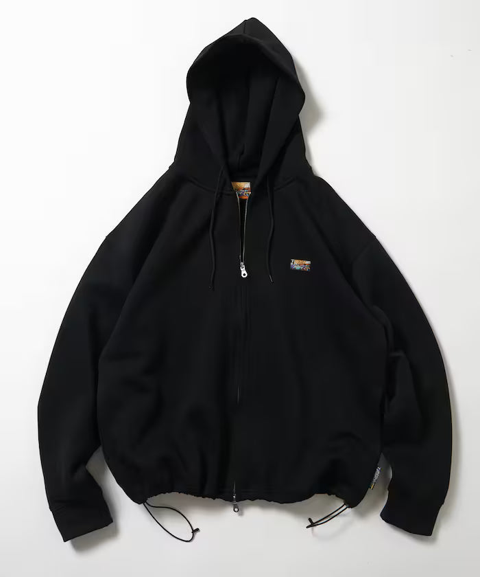 Big Silhouette Spindle Cardboard One Point Logo Sweat Zip-Up Hoodie