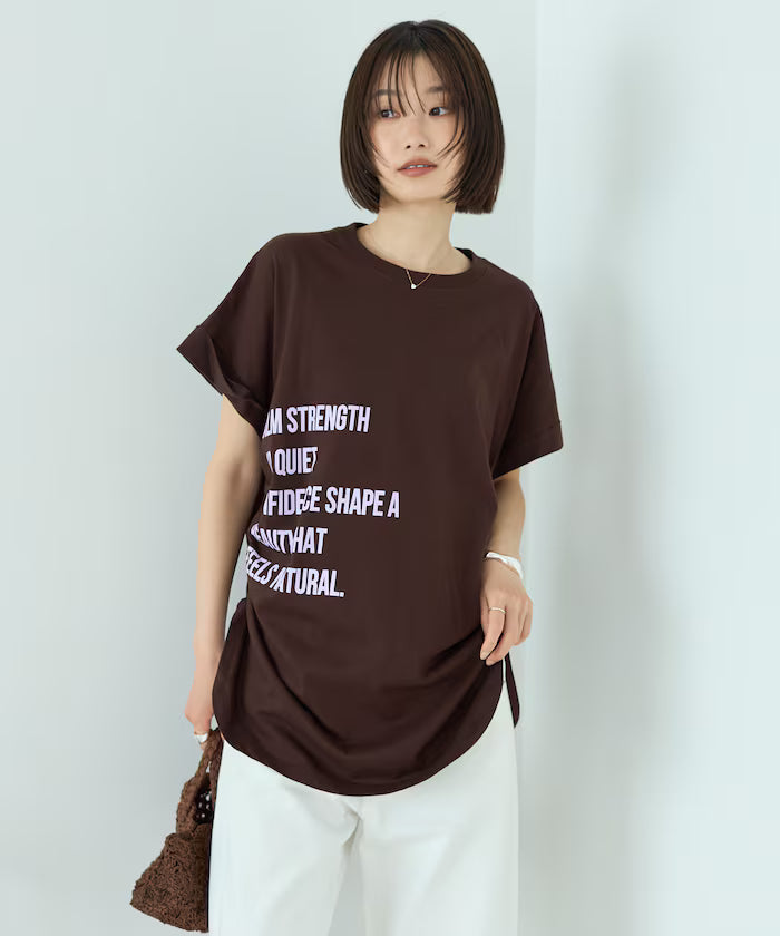 Organic Cotton Shirring Logo T-Shirt