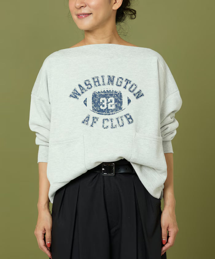 Boat Neck Short Sweatshirt