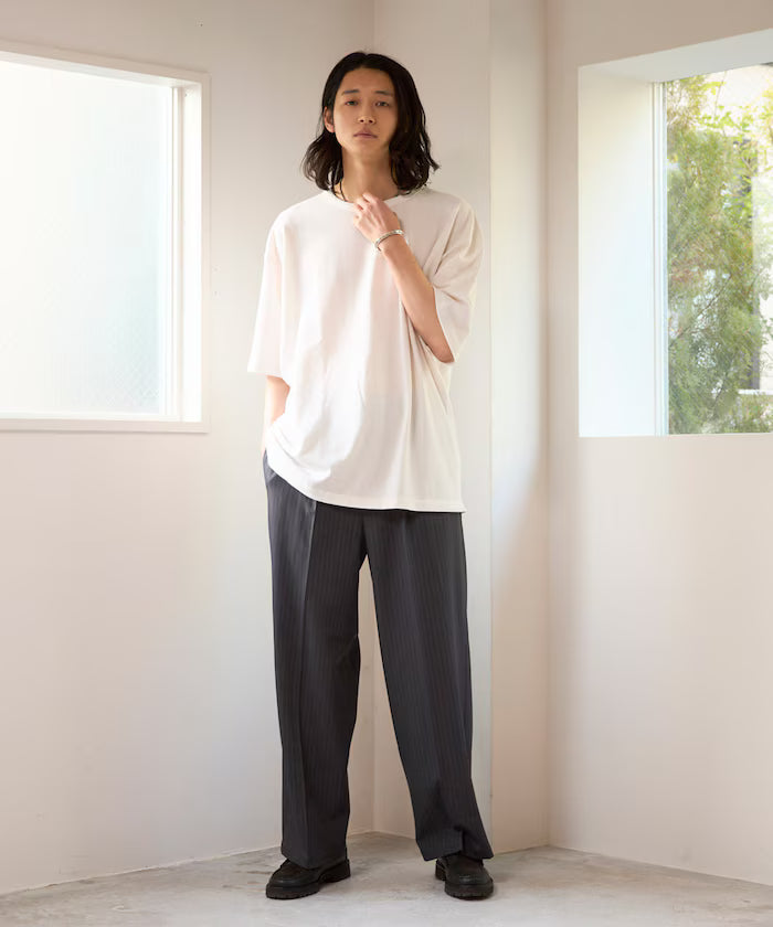 SUPER MERINO WOOL×INKEEP Crew Neck Short Sleeve T-Shirt