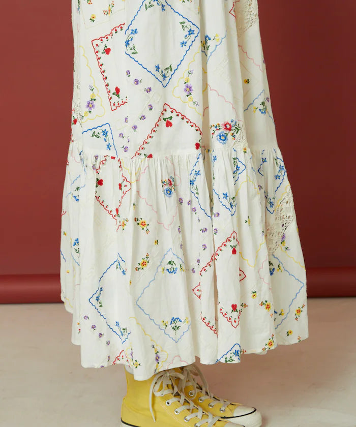 Flower Handkerchief Embroidered Camisole Dress