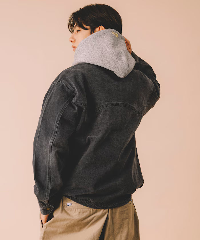 Relaxed Fit Harrington Denim Jacket