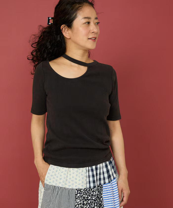 Eyelet Frill Deformed T-Shirt
