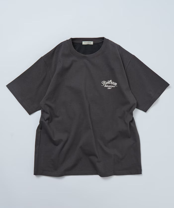 Big Silhouette Design Back Embroidery Crew Neck T-Shirt / TIGER 【Limited Edition】