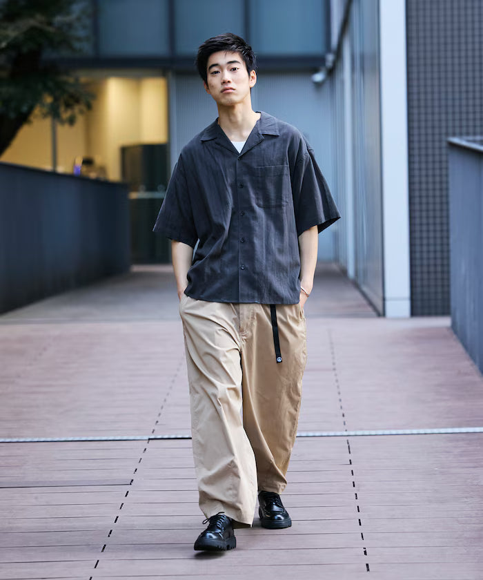 Relax Fit Relaxed Fit Shadow Stripe Open Color Shirt [Limited Release]