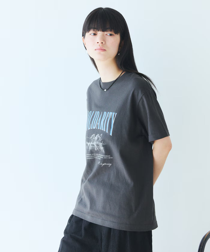 Comfortable Logo Horse Print Crew Neck T-Shirt
