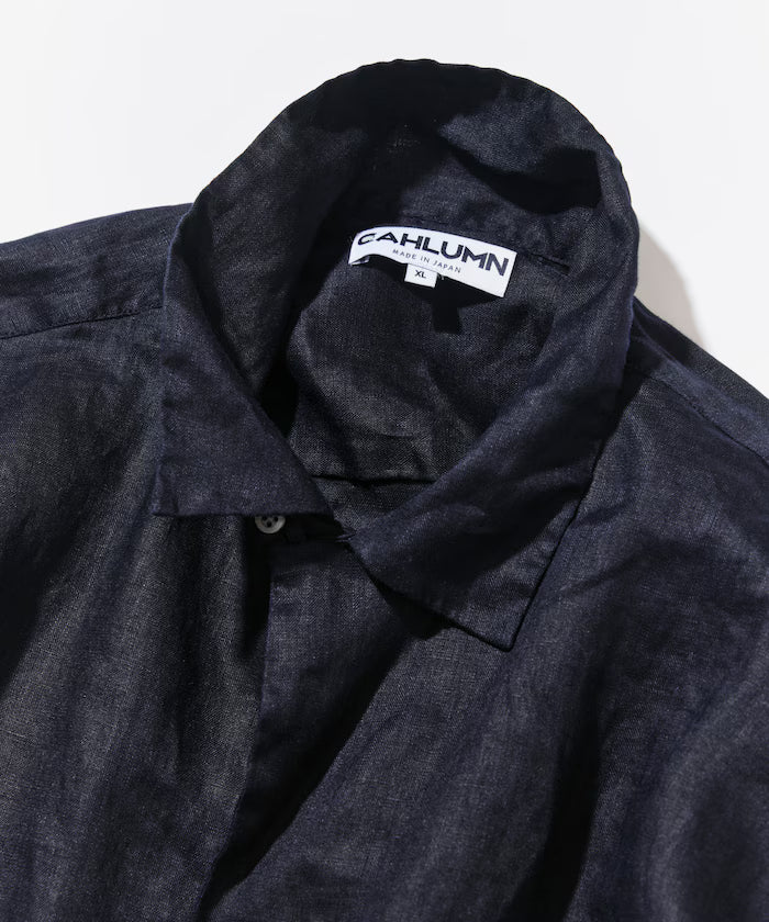 Linen Open Collar Long Sleeve Shirt