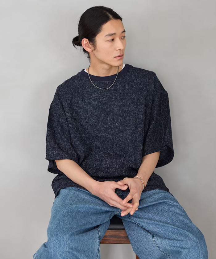 Summer Tweed Short Sleeve Crew Neck / Compatible with Setup