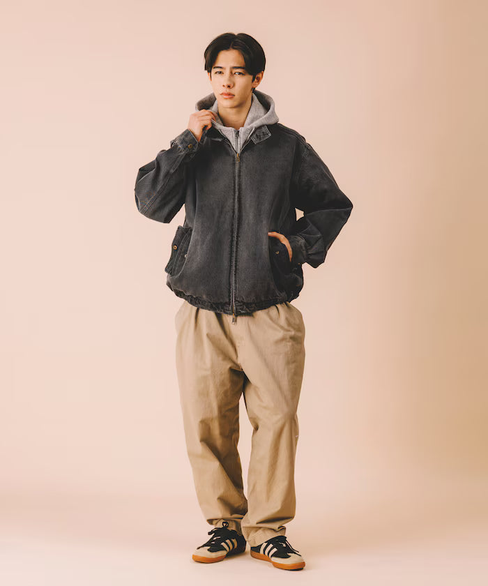 Relaxed Fit Harrington Denim Jacket