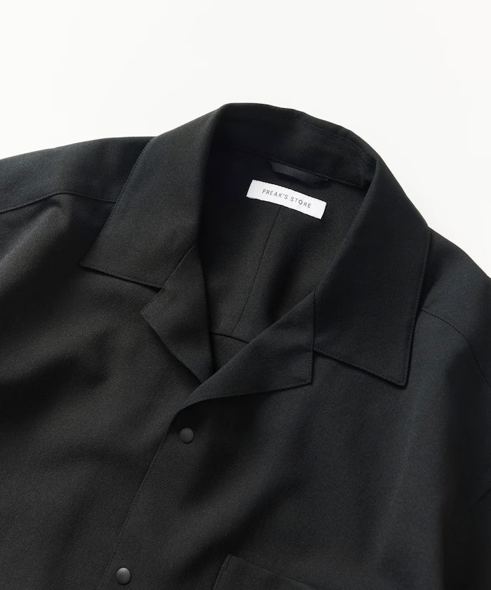 [New Color Addition] Quick-Dry Material Relaxed Fit Open Collar Short Sleeve Shirt Linen-Like