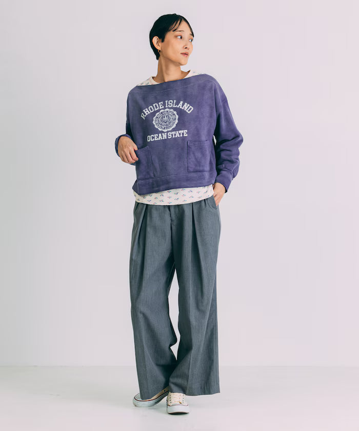 Boat Neck Short Sweatshirt