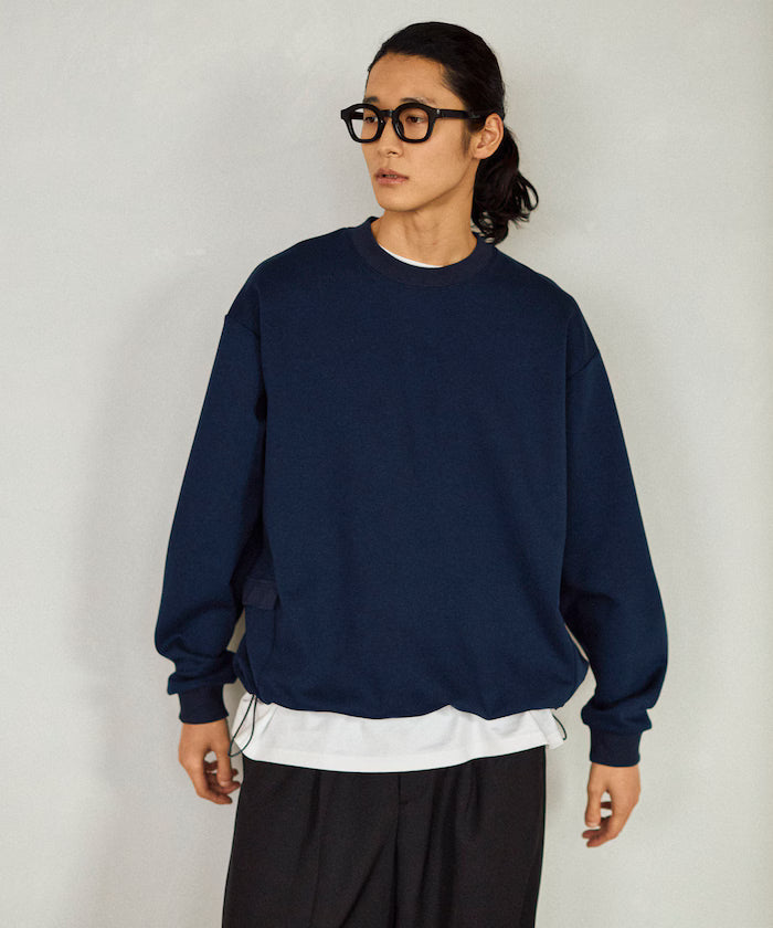 <New Color Added> Side Pocket Spindle Cardboard Crew Neck Sweatshirt
