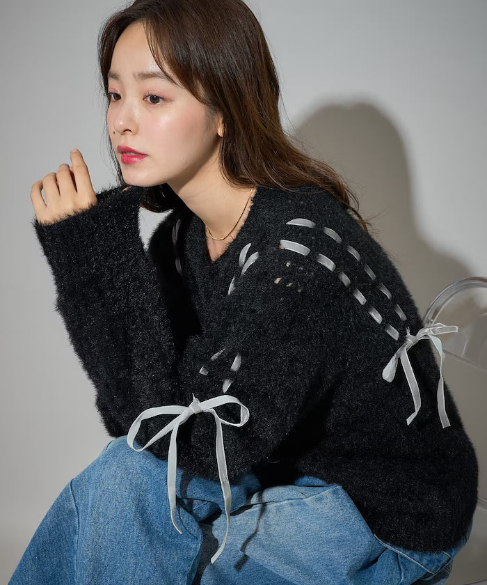 Velvet Ribbon Woven Feather Knit Limited Edition