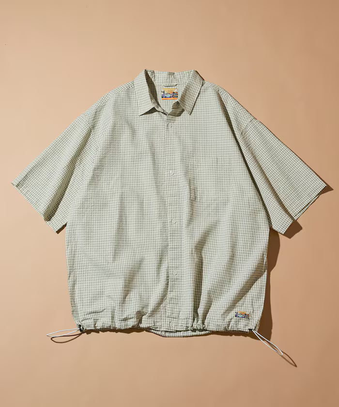 FREAK'S STORE for BEACH & FES Seersucker Spindle Regular Collar Short Sleeve Shirt