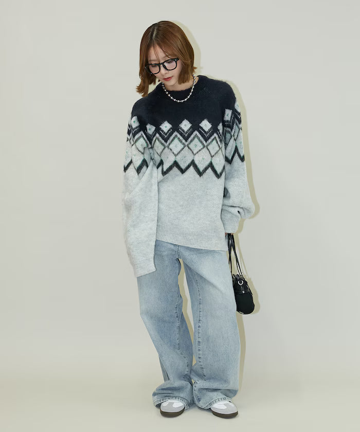 Jacquard Mohair Touch Knit Pullover Limited Edition