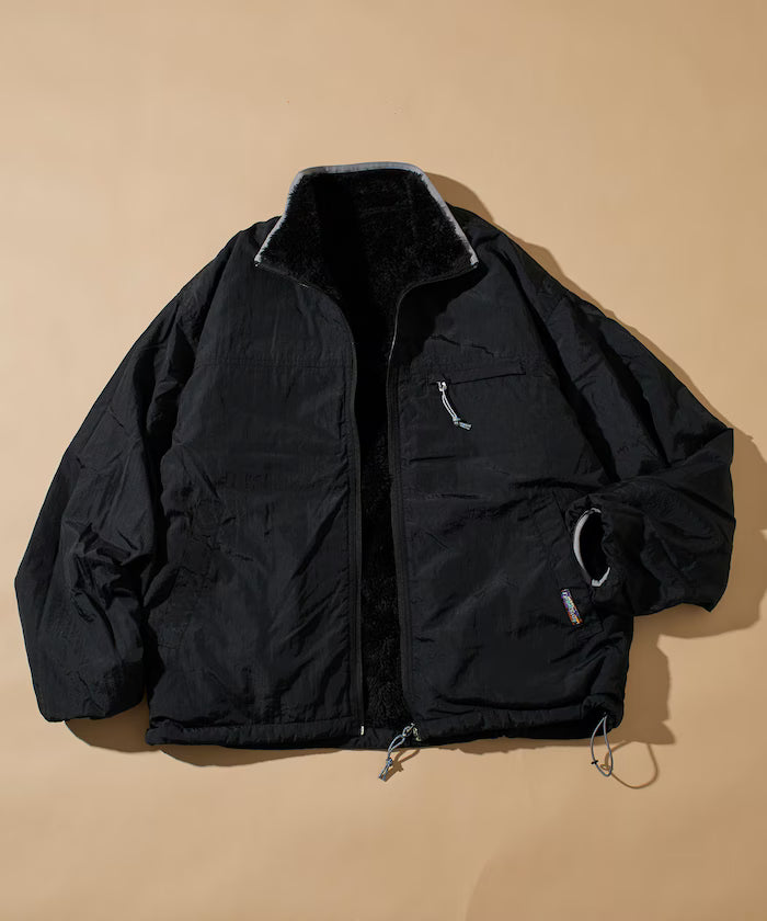 Relaxed Fit One Point Logo Reversible Nylon Fleece Jacket