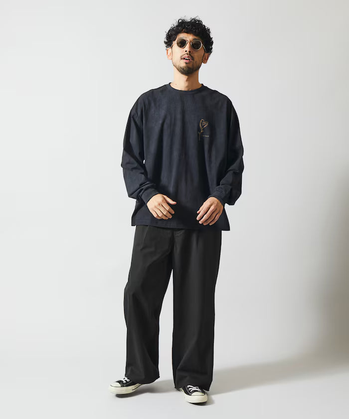 Chino Denim Docking Pants / Wide Straight Pants
