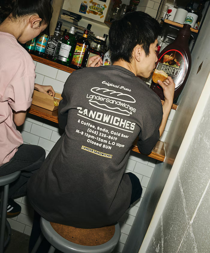 LANDER SANDWICHES×FREAK'S STORE/Lander Limited Edition Big Silhouette Back Print Crew Neck T-Shirt 【Limited Release】