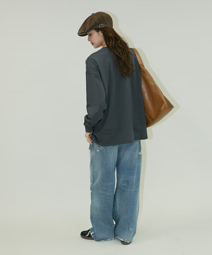 Handwritten-style Cat Print Foil Logo Long Sleeve T Limited Edition