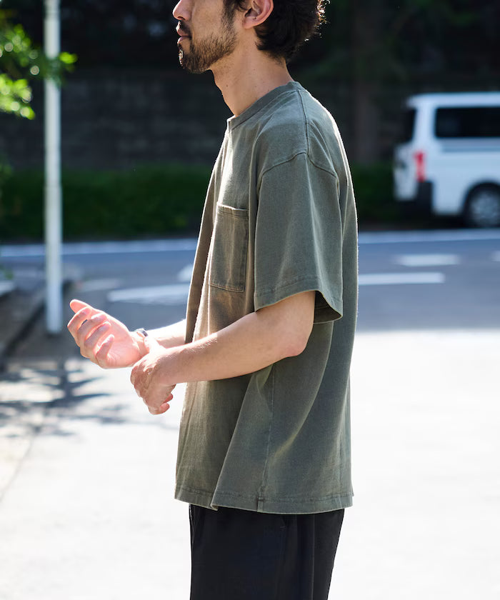 HEAVY WEIGHT/Pigment Dyed Short Sleeve Crew Neck Pocket T-Shirt/10.5 oz