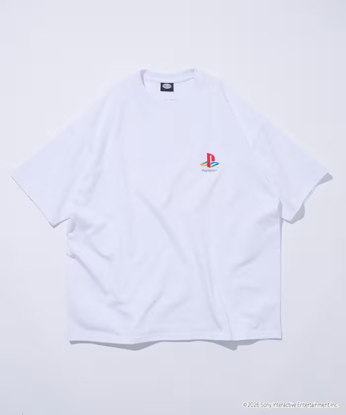 Big Silhouette Logo Back Print Crew Neck T-Shirt/PlayStation NEVER STOP 【Limited Edition】