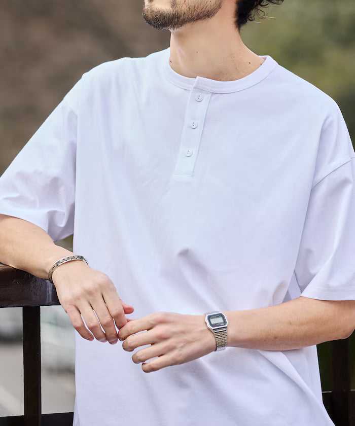 STORATECH/Stratech Lightweight Henley Neck T-Shirt/Antibacterial/Odor Resistant/Antimicrobial/UV Cut/Contact Cooling/Dry Fast 【Limited Edition】