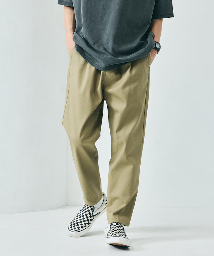 Basic Silhouette Stretch Easy Tapered Pants 【Limited Release】 - Beige