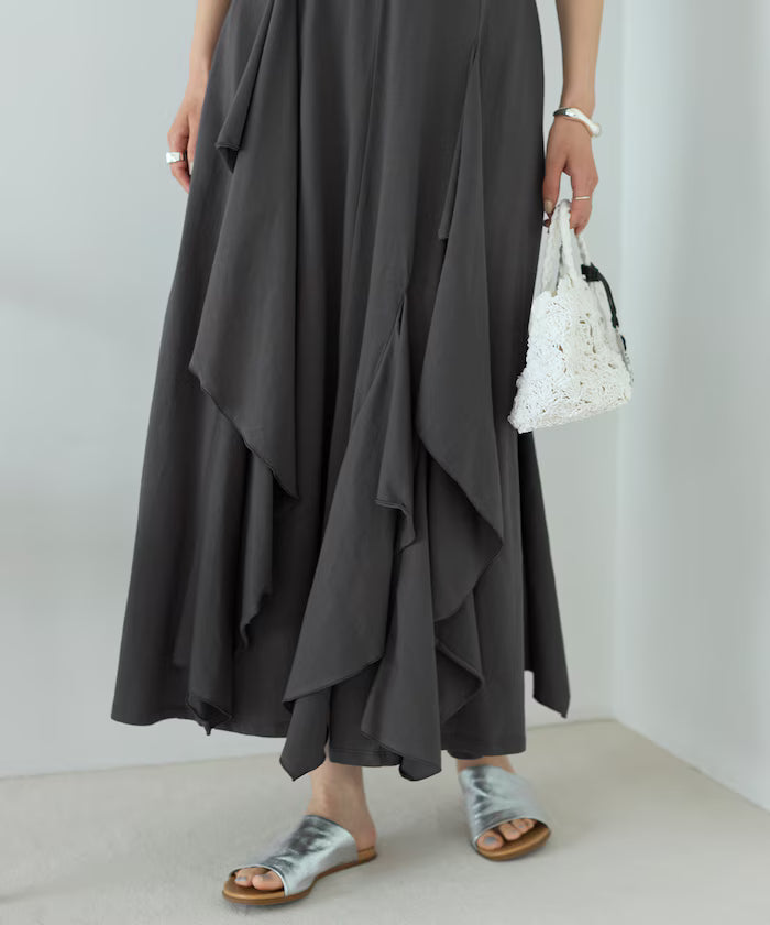 Organic Cotton Draped Flare Dress